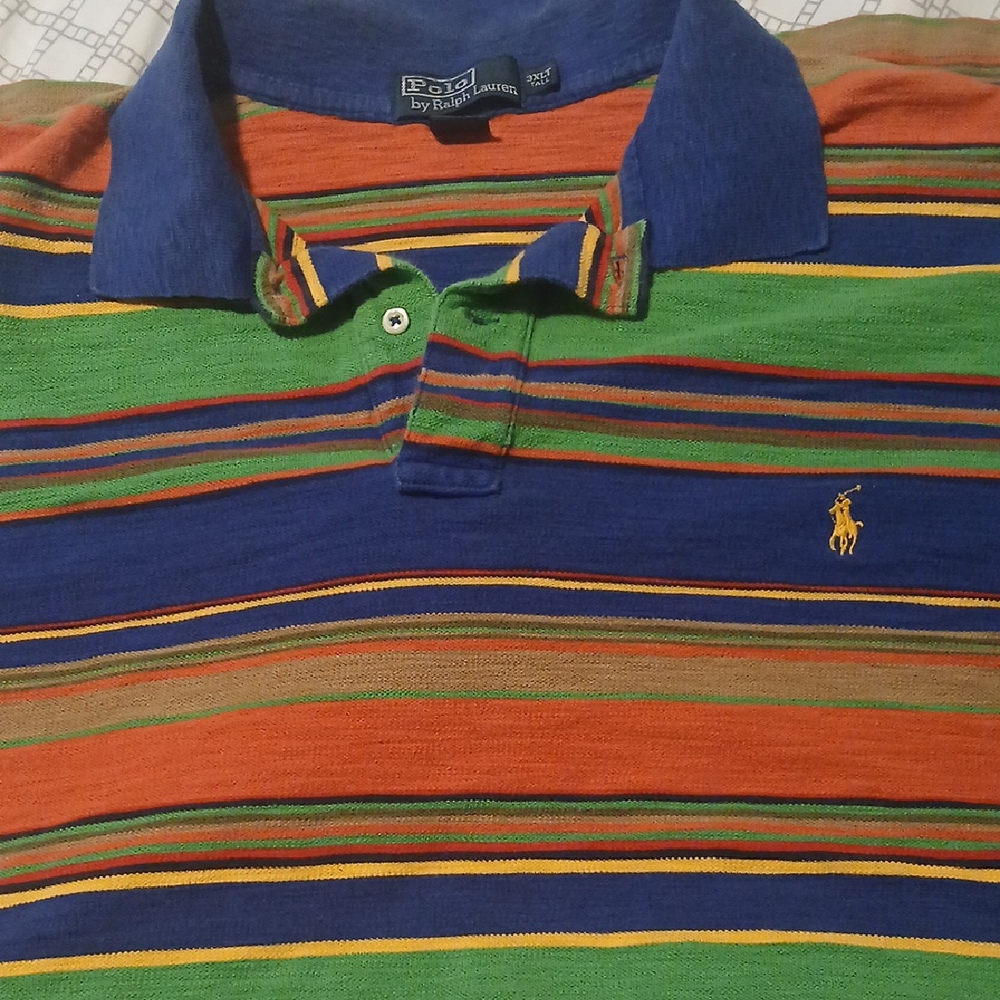Ralph Lauren Blue and Orange Polo Shirt